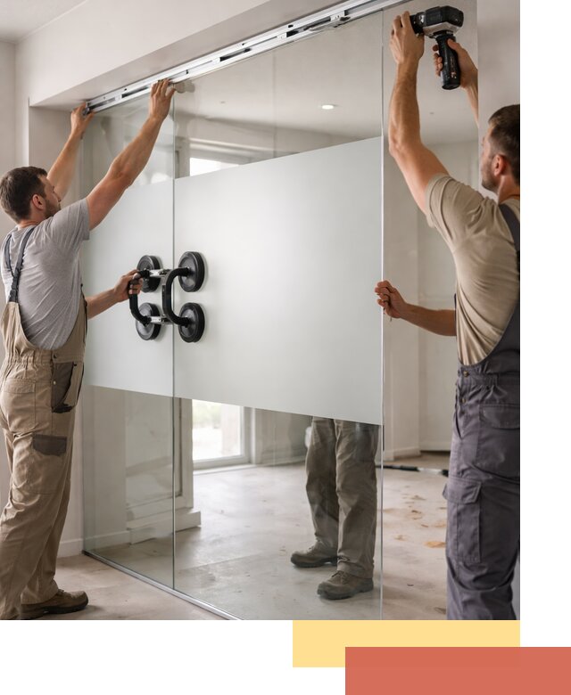 Матовые стеклянные перегородки под ключ в Кольчугино