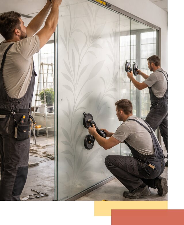 Стеклянные перегородки с рисунком на заказ в Кольчугино