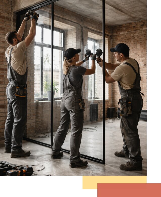 Стеклянные перегородки лофт — изготовление и монтаж в Кольчугино