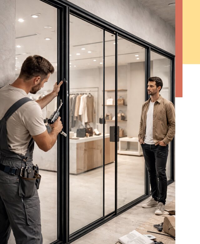 Стеклянные перегородки для магазинов в Кольчугино от 8340 руб. под ключ | ОТДЕЛОЧНИК-Кль