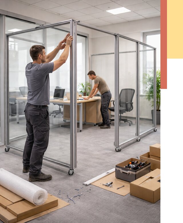 Мобильные офисные перегородки в Кольчугино от 12714 руб. — установка под ключ | ОТДЕЛОЧНИК-Кль