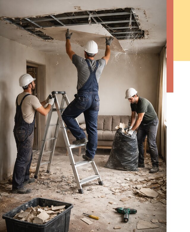 Демонтаж гипсокартонного потолка в Кольчугино от 427 руб. за м2 — ОТДЕЛОЧНИК-Кль