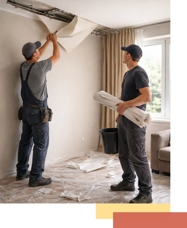 Демонтаж натяжного потолка в Кольчугино быстро и аккуратно