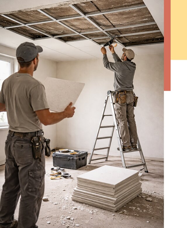 Замена плит подвесного потолка в Кольчугино от 1780 руб. быстро и недорого | ОТДЕЛОЧНИК-Кль