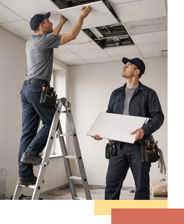 Обслуживание подвесного потолка в Кольчугино — ремонт и чистка