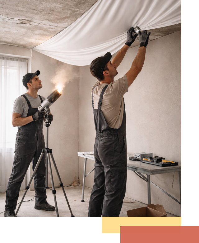 Установка натяжного потолка под ключ в Кольчугино