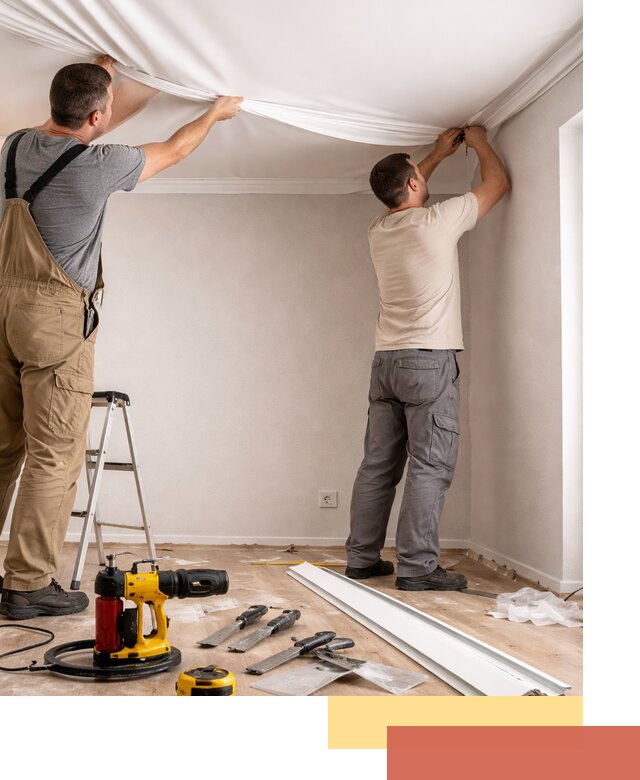 Монтаж ПВХ натяжного потолка в Кольчугино качественно и быстро