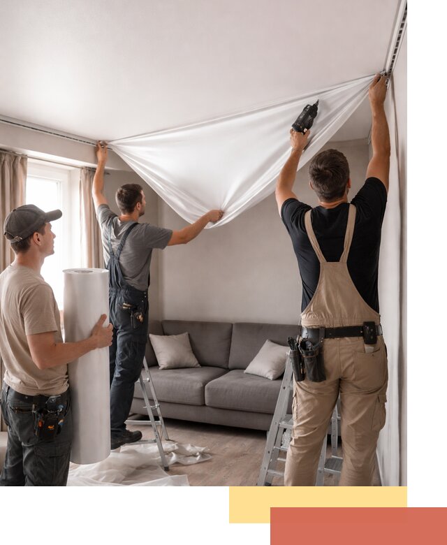 Монтаж сатинового натяжного потолка в Кольчугино качественно и быстро