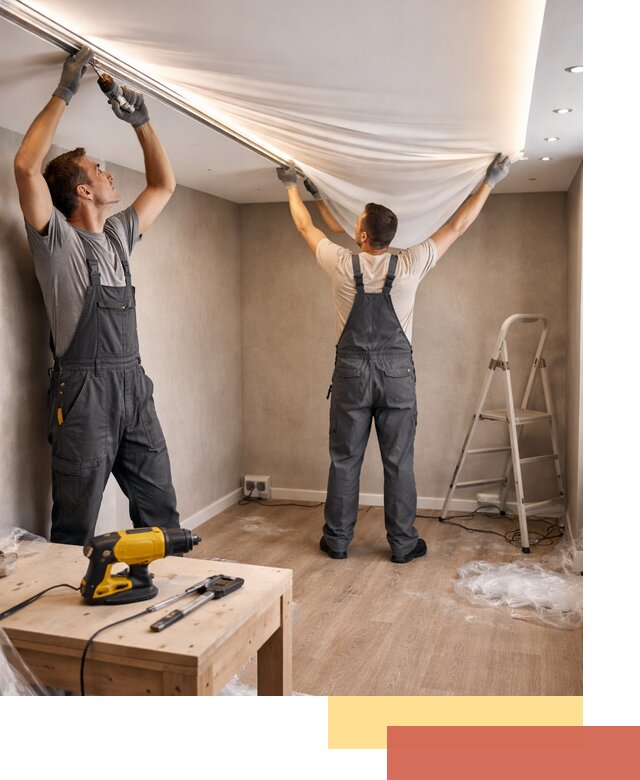 Монтаж натяжного потолка с подсветкой в Кольчугино цена и сроки