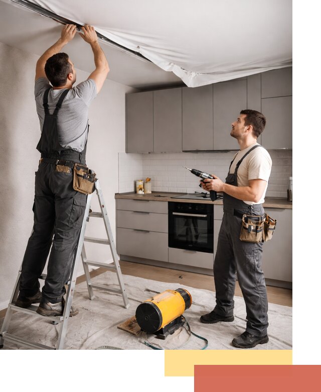 Монтаж натяжного потолка на кухне в Кольчугино