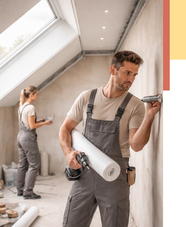 Монтаж натяжного потолка на мансарде в Кольчугино от 3560 руб. | ОТДЕЛОЧНИК-Кль