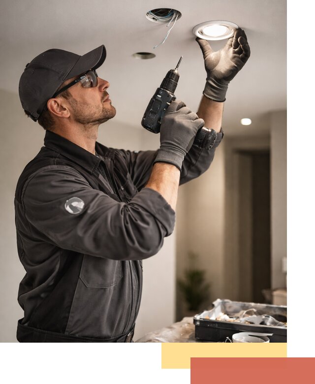 Установка точечных светильников в натяжной потолок в Кольчугино