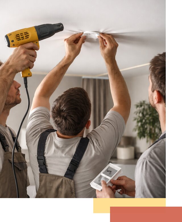 Ремонт прокола полотна натяжного потолка в Кольчугино