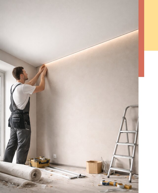 Теневые натяжные потолки в Кольчугино от 8340 руб. под ключ | ОТДЕЛОЧНИК-Кль