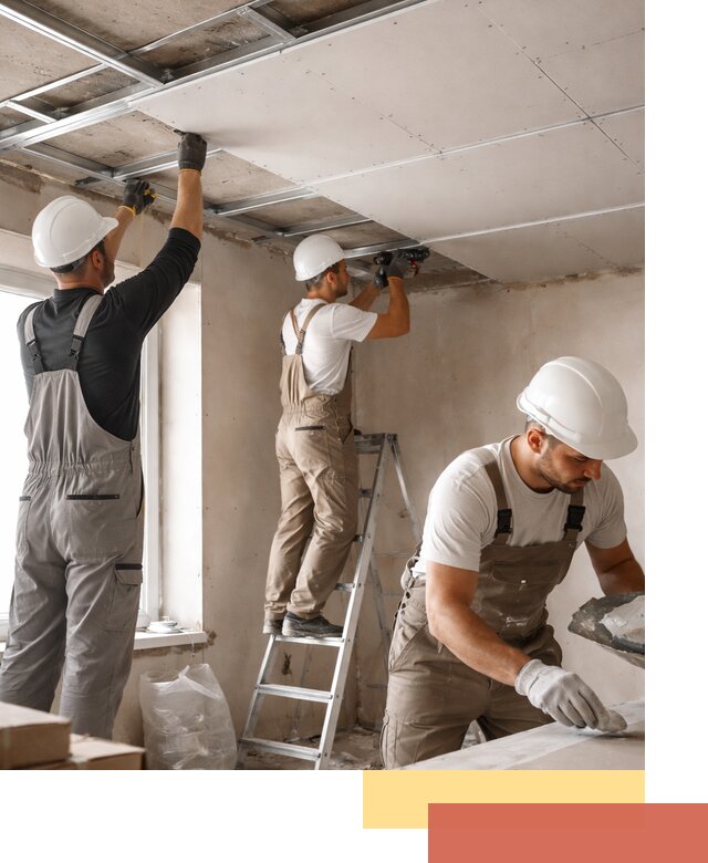 Одноуровневый потолок из гипсокартона в Кольчугино — монтаж и отделка