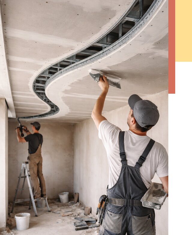 Криволинейный потолок из гипсокартона в Кольчугино от 2136 руб./м2 | ОТДЕЛОЧНИК-Кль