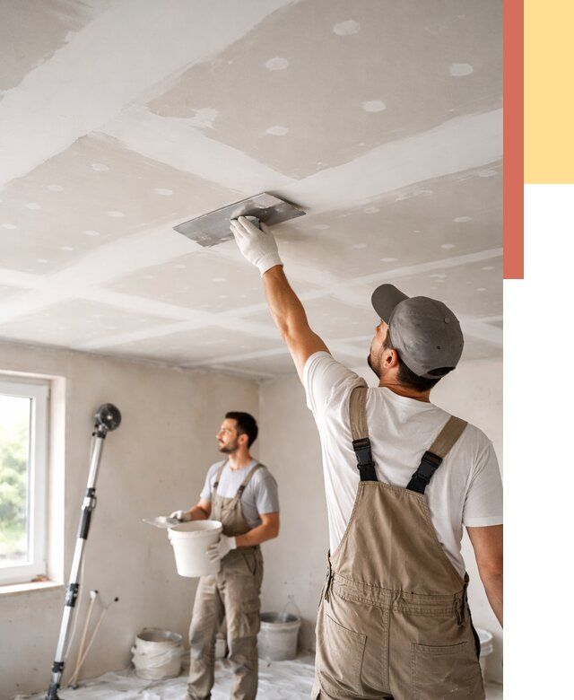 Шпаклевка потолка из гипсокартона в Кольчугино от 3255 руб./м2 — услуги под ключ | ОТДЕЛОЧНИК-Кль