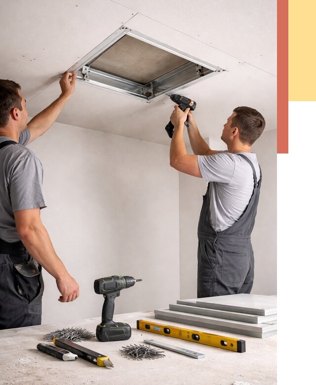 Установка люка в потолок ГКЛ в Кольчугино от 2543 руб. под ключ | ОТДЕЛОЧНИК-Кль