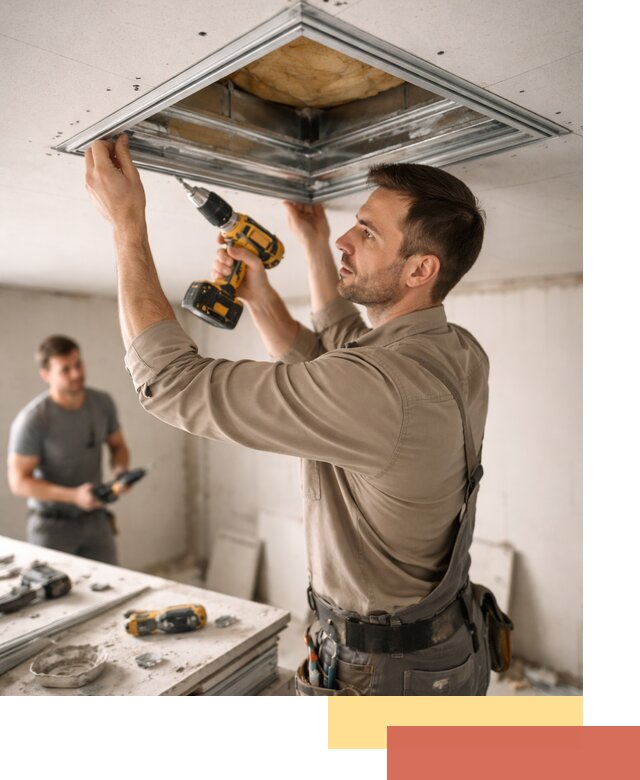 Монтаж люка в потолок из ГКЛ в Кольчугино