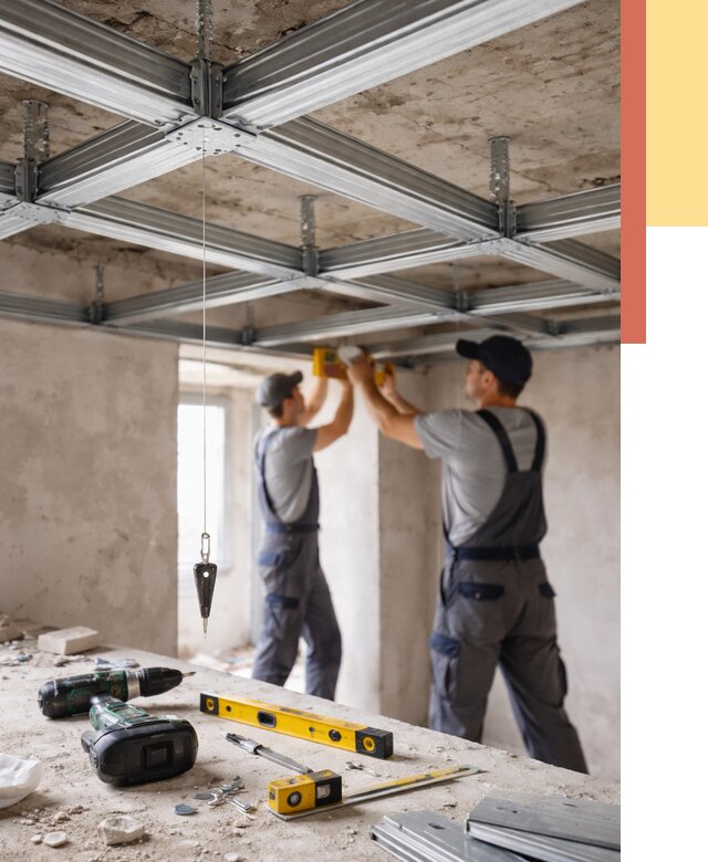 Монтаж каркаса потолка из профиля в Кольчугино от 4577 руб. — услуги ОТДЕЛОЧНИК-Кль