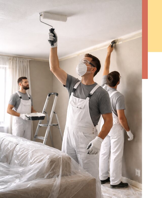 Покраска потолка водоэмельсионной краской в Кольчугино от 2238 руб/м² — услуги под ключ | ОТДЕЛОЧНИК-Кль