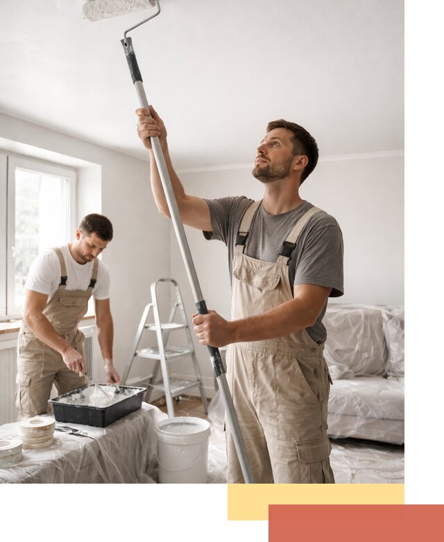 Покраска потолка водоэмульсионной краской в Кольчугино