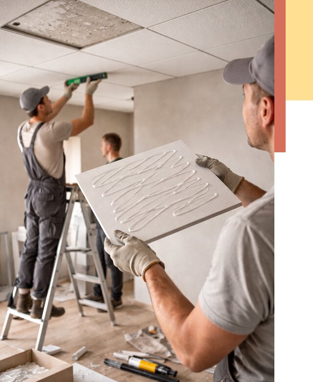 Монтаж потолочной плитки в Кольчугино от 4577 руб. — быстро и недорого | ОТДЕЛОЧНИК-Кль