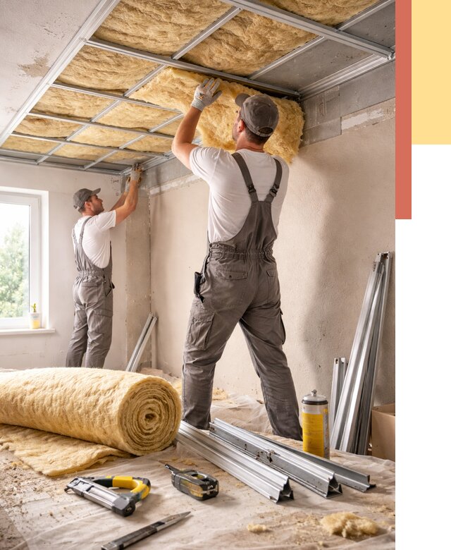 Утепление потолка в Кольчугино от 7323 руб/м2 — недорого, быстро, под ключ | ОТДЕЛОЧНИК-Кль