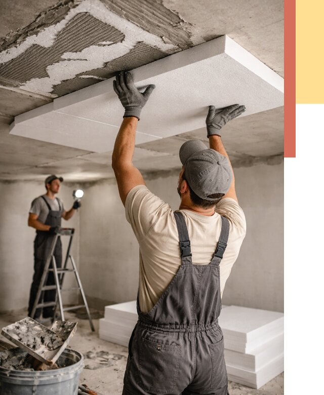 Утепление потолка пенопластом в Кольчугино от 4577 руб/м2 — недорого и быстро | ОТДЕЛОЧНИК-Кль