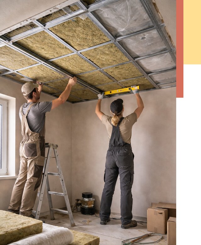 Шумоизоляция потолка в Кольчугино от 1271 руб. под ключ — услуги ОТДЕЛОЧНИК-Кль