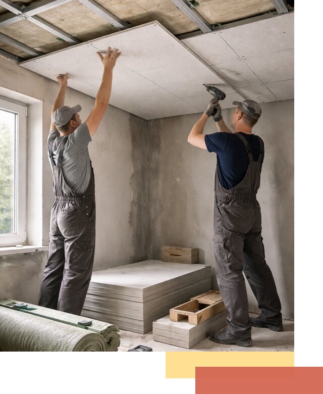 Шумоизоляция потолка панелями ЗИПС в Кольчугино